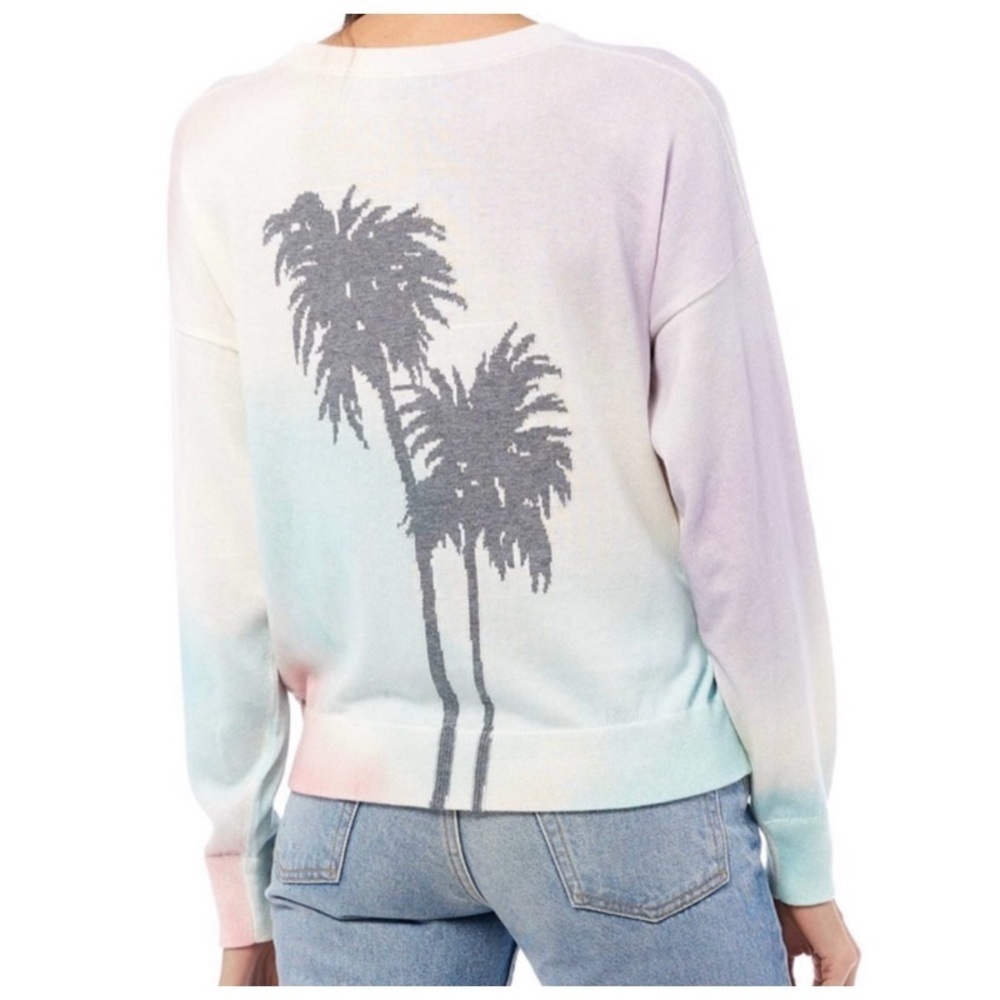 360CASHMERE Tie-Dye Palm Tree Print Sweater